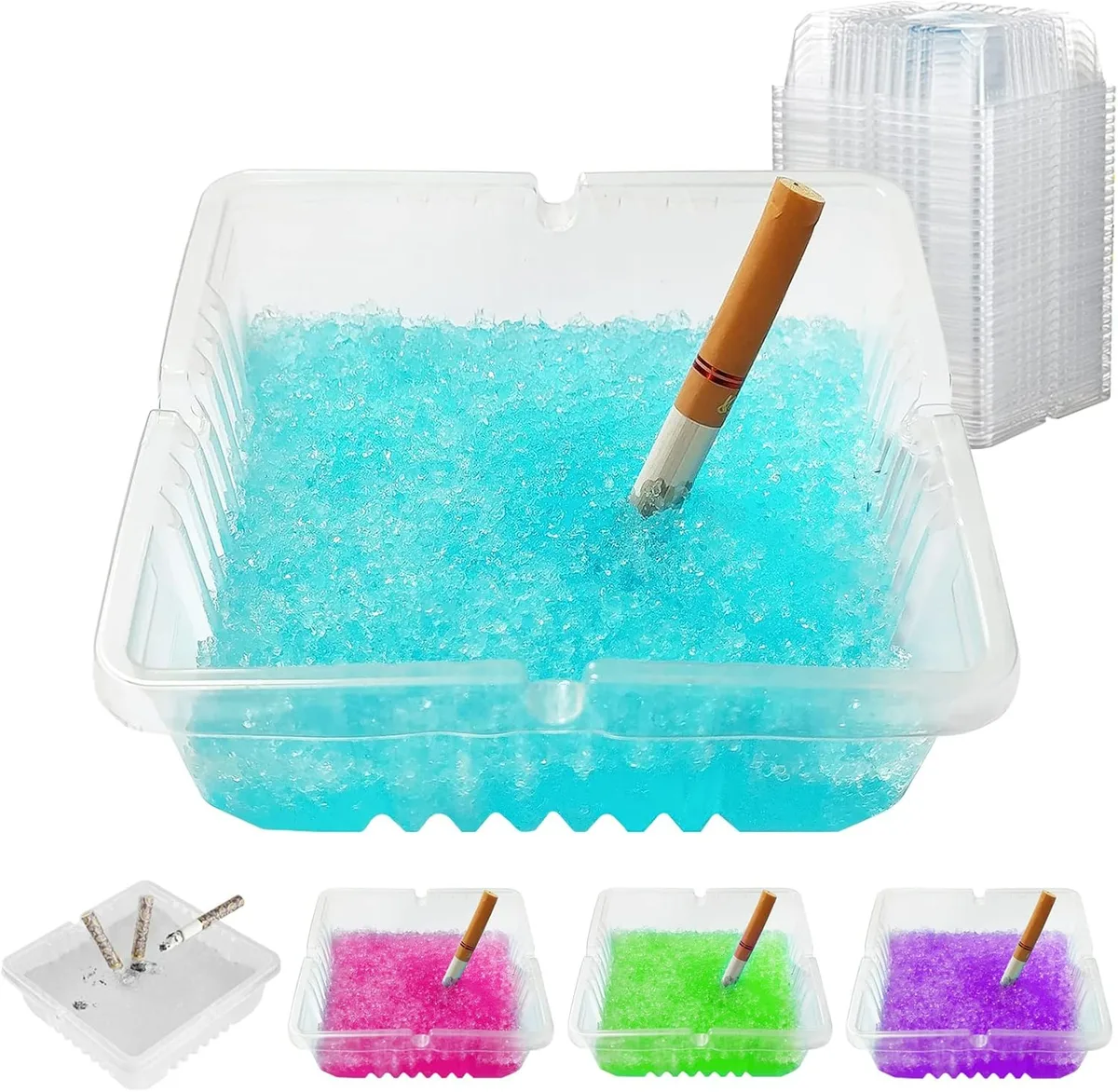 Disposable Ashtrays with Water Sands Gel - 10 piece