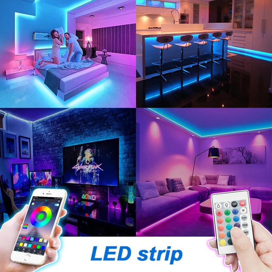 RGB Led Light 5 Meter Waterproof Phone App Bluetooth + Remote Controller - 10 Meter Remote + Bluetooth — photo 3