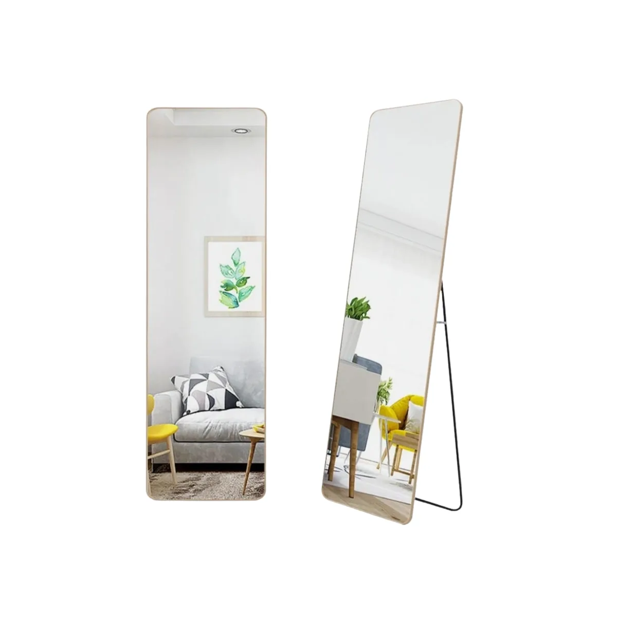Mirror Standing Hanging Leaning Wall Bedroom - K-187 - Yellow/Gold β photo 5
