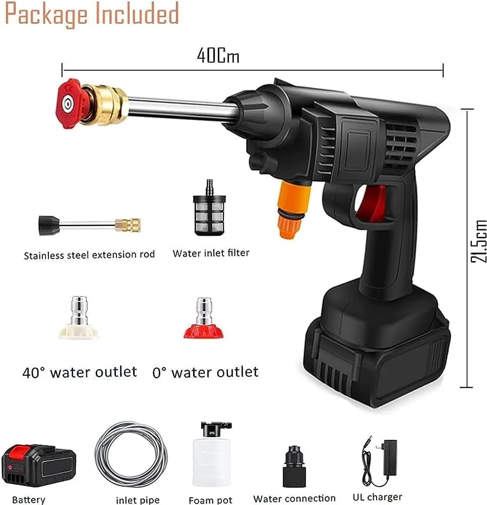 48V Portable Electric Car Water Pressure Washer Power Washer - x2 Battery 48v — photo 3