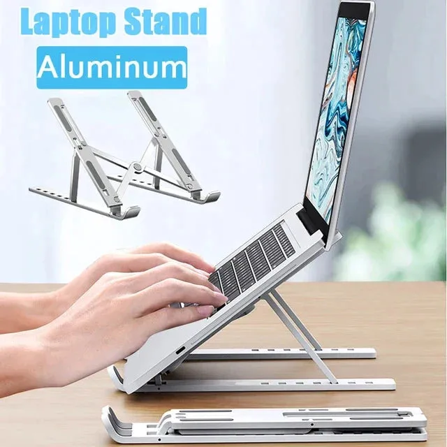 Great Quality Aluminum Adjustable Portable Laptop Stand - Black β photo 2