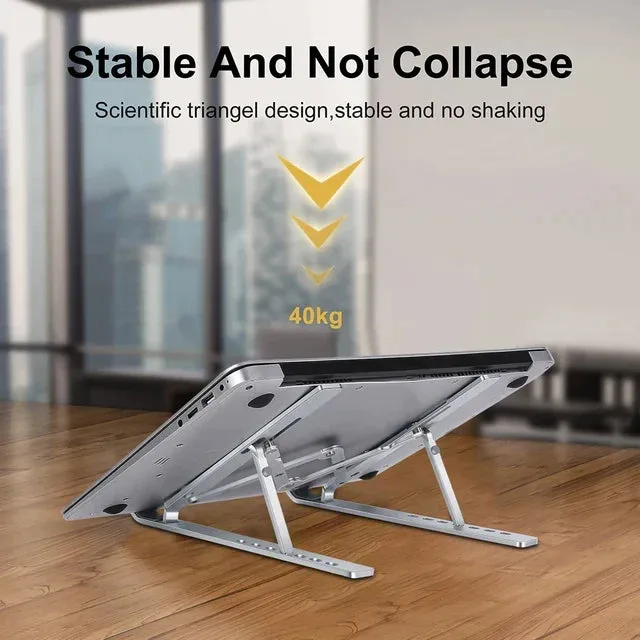 Great Quality Aluminum Adjustable Portable Laptop Stand - Black — photo 3