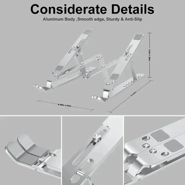 Great Quality Aluminum Adjustable Portable Laptop Stand - Black β photo 5
