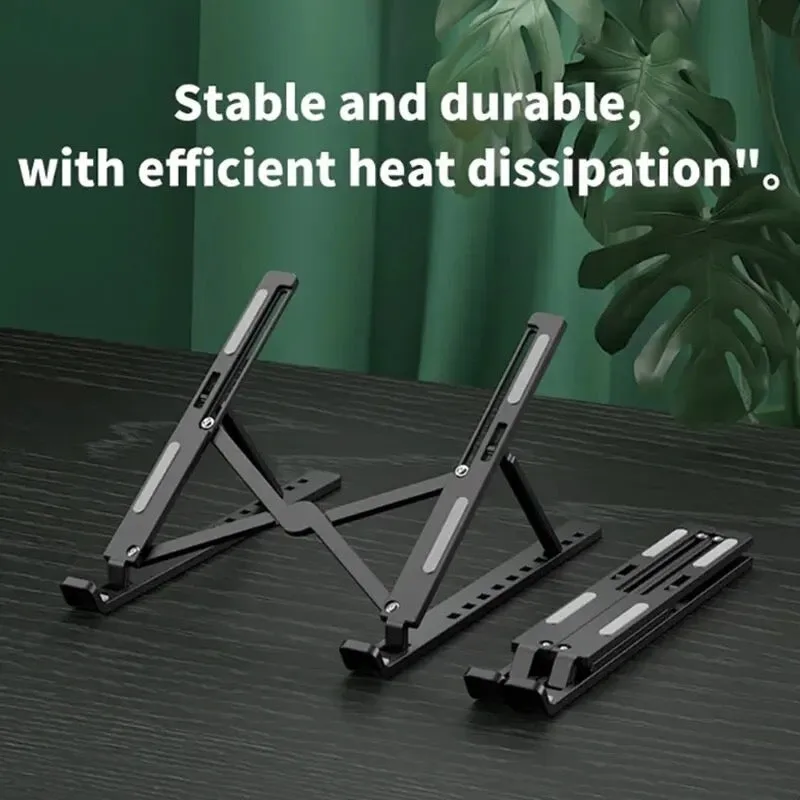 Great Quality Aluminum Adjustable Portable Laptop Stand - Black — photo 8