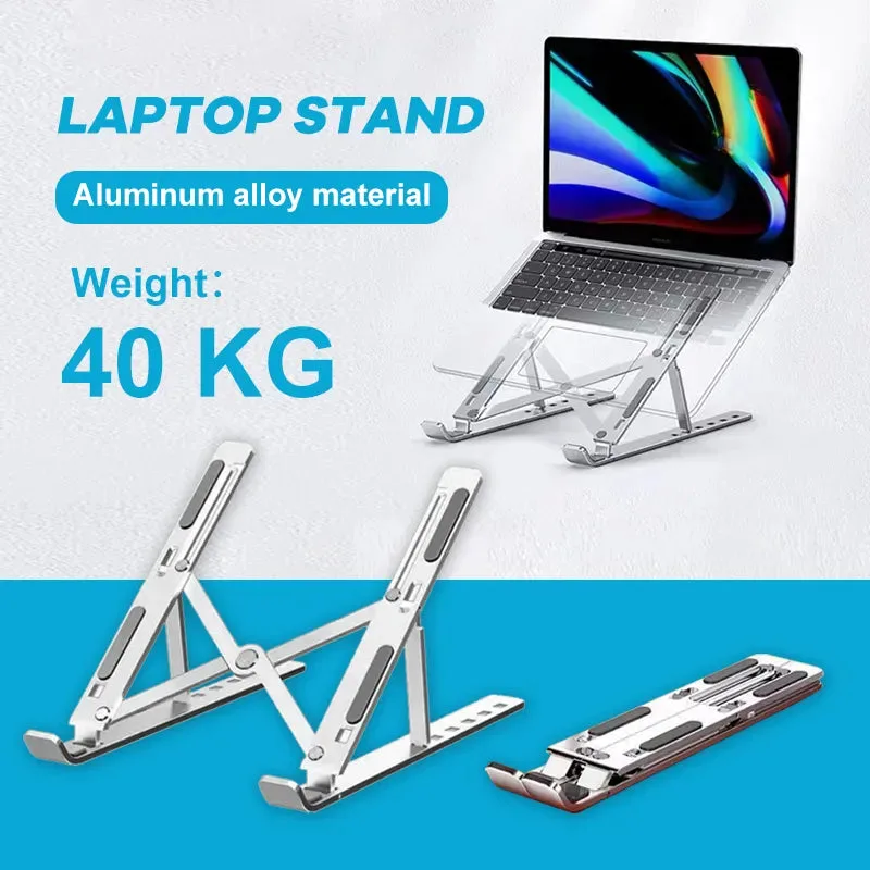 Great Quality Aluminum Adjustable Portable Laptop Stand - Black