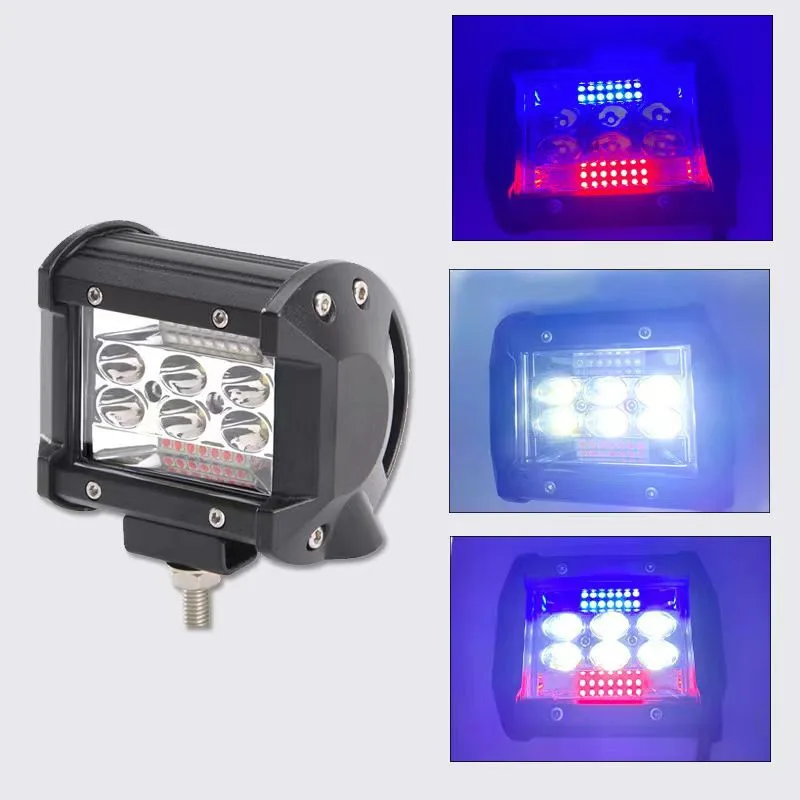 84W Led Police Flash Light 24V With 3 Colors - White + Police Led
