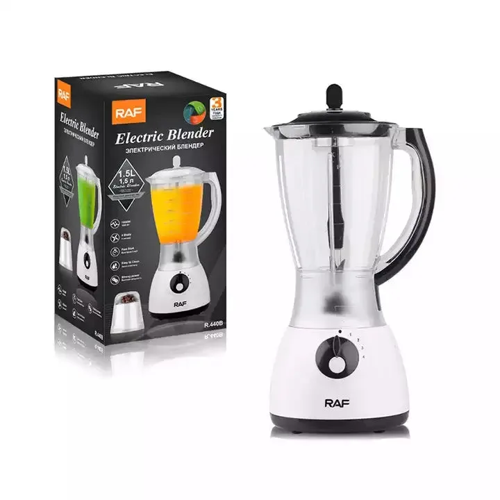Raf Blender Stainless Steel 4 Blade 1000W 2 Cups 1.5L - White — photo 2