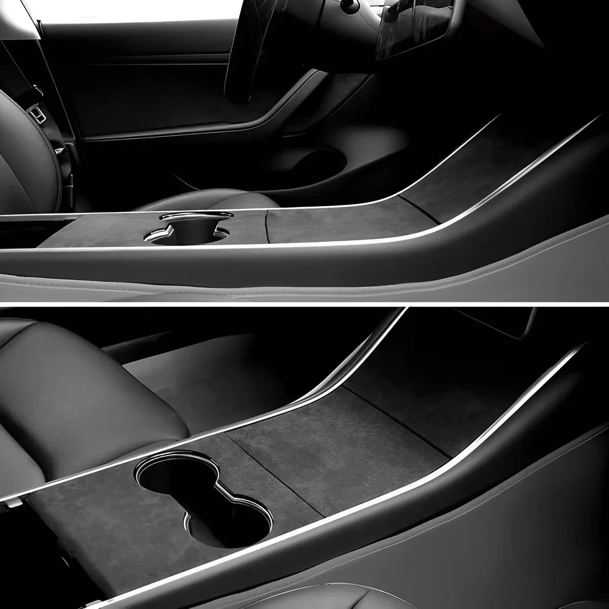 Alcantara Wrap Car Interior Design Decor - 40cm x 300cm Black β photo 3
