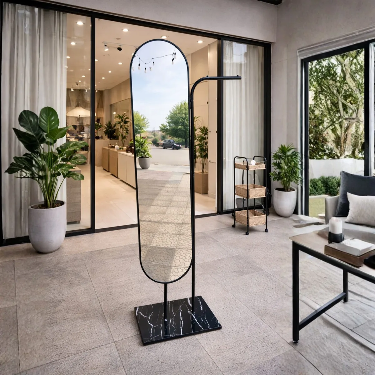 Mirror Standing Hanging Leaning Wall Bedroom - K-189 - Black — photo 6