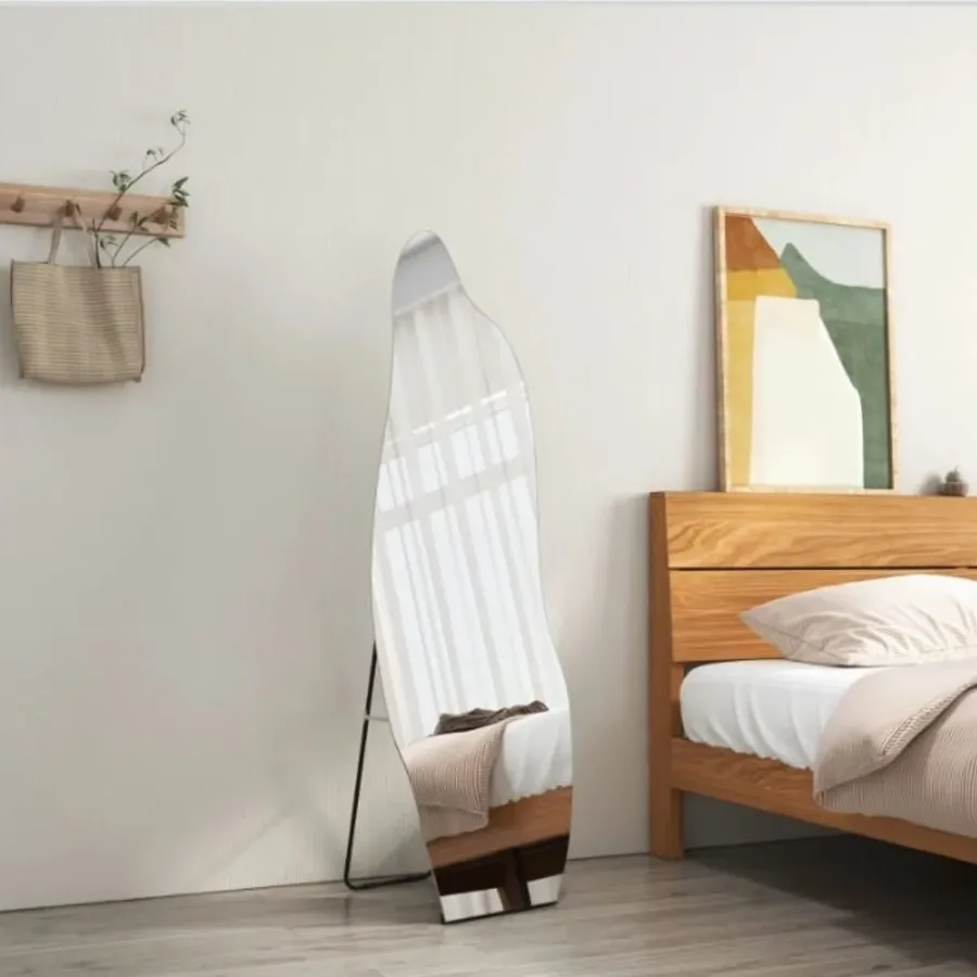 Mirror Standing Hanging Leaning Wall Bedroom - J-208 WAVY WHITE β photo 5