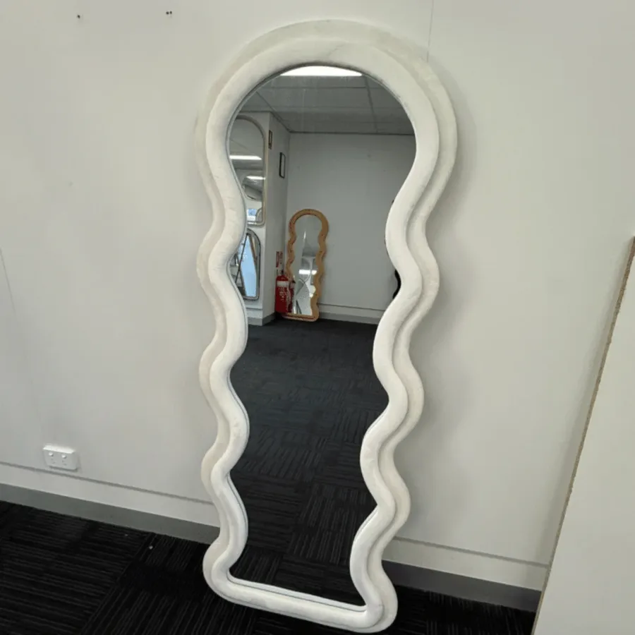 Mirror Standing Hanging Leaning Wall Bedroom - J-208 WAVY WHITE β photo 7