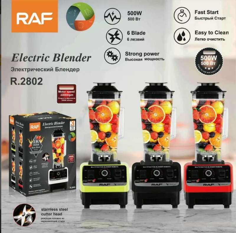 Raf Industrial Electric Blender 2 Litre 2400W Crush Ice - R2802 - Black
