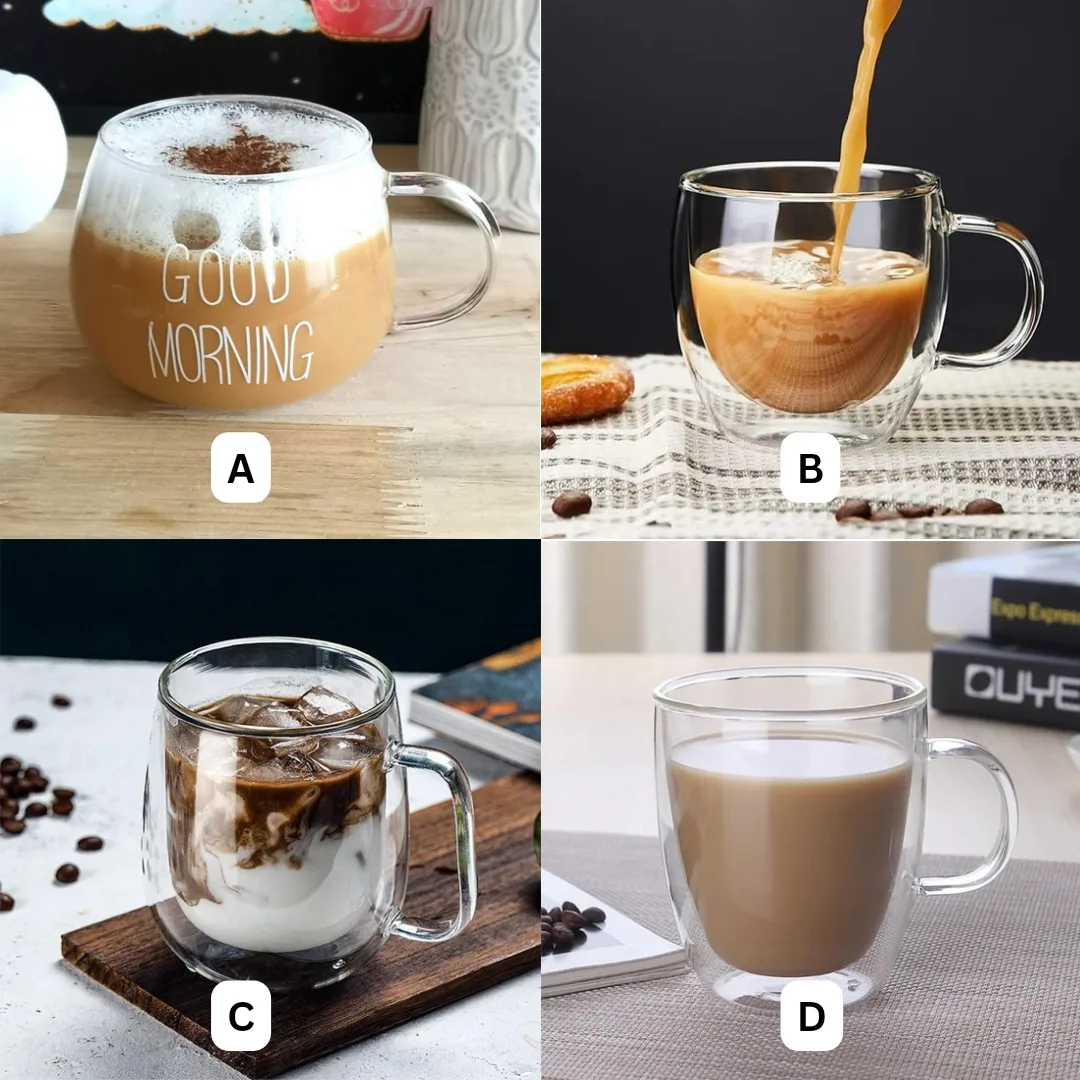 Double glass mug - B - 250 ML