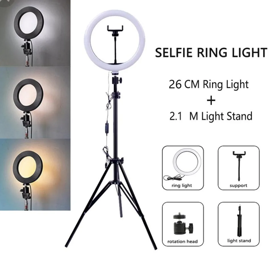 Ring Light With All Sizes 26cm 30cm 33cm 36cm 46cm With Tripod - 56cm with 2.1 meter tripod β photo 2
