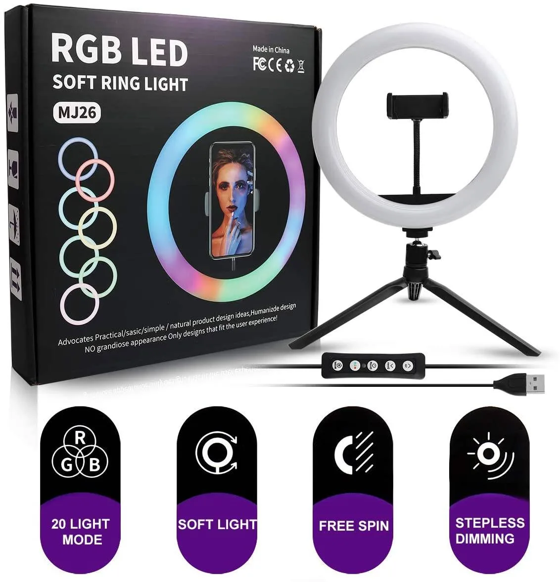 RGB Ring Light With 2.1 Meter Tripod - Rgb Ring Light 33cm With 2.1 Meter Tripo β photo 3