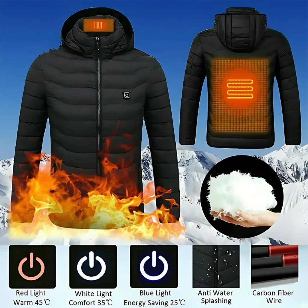 Heating Jacket Outdoor Coat USB Electric Heated Jackets - Red / Large / With 20000 Mah Powerbank — photo 2