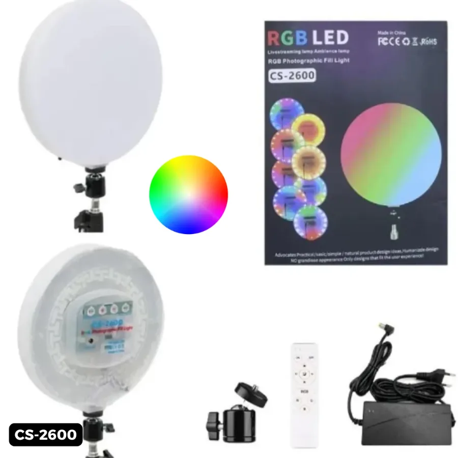 RGB LED Lamp Round Panel Lights for Photography, Home, and Office Lighting with Remote Control - Gs-450 — photo 2