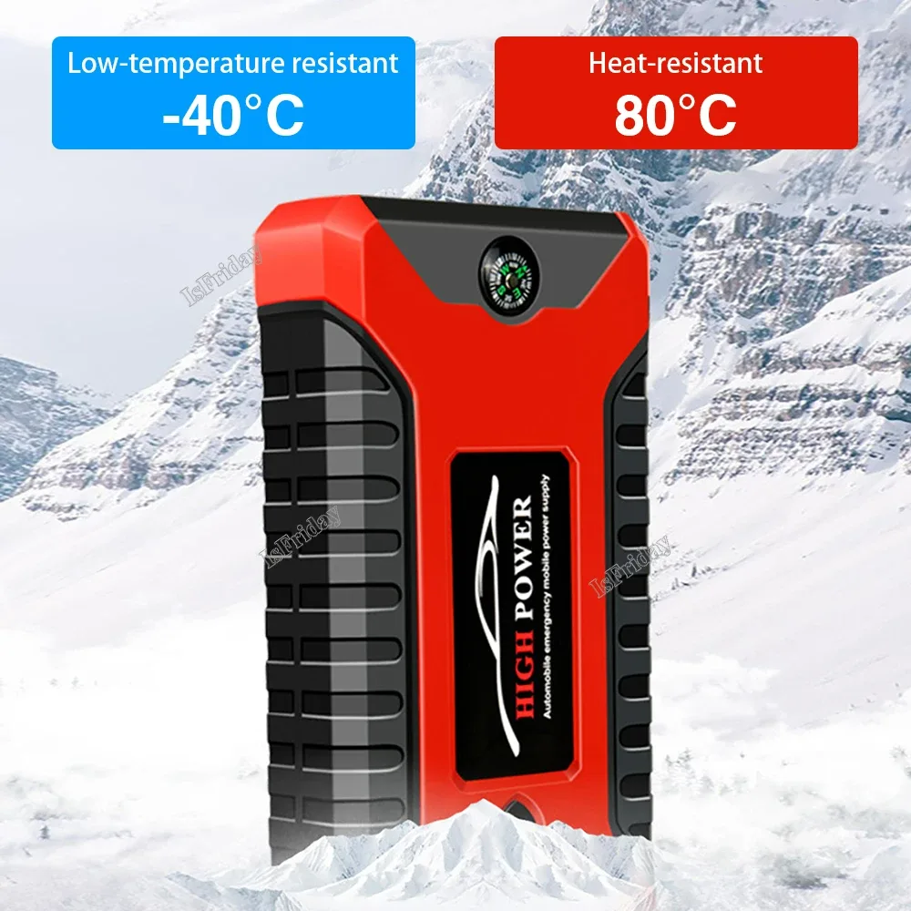 Portable Car Jump Starter Power Bank, Battery Booster Charger, Starting Device, Auto Emergency, Lighting Start-up, 12V - Jump starter + tire inflator — photo 6