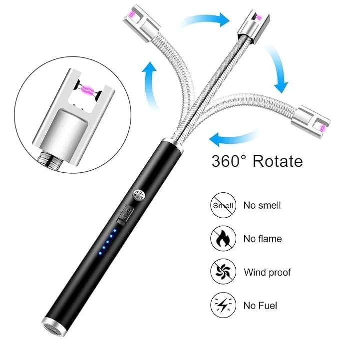 Rechargeable Electric Lighter, Windproof, Flexible Neck - Rose gold — photo 3