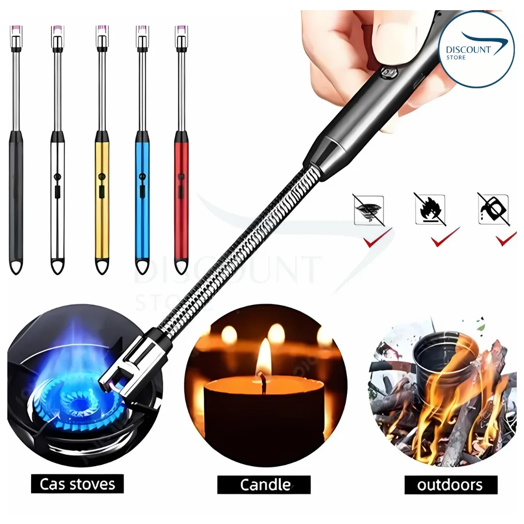 Rechargeable Electric Lighter, Windproof, Flexible Neck - Silver β photo 2