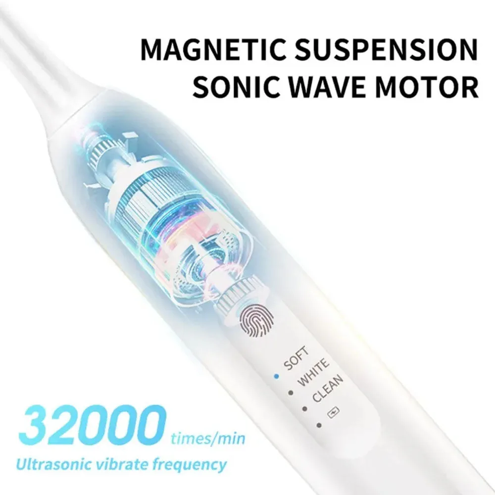 Electric Teeth Cleaner 2 in 1 Electric Teeth with Toothbrush Head - Black β photo 5