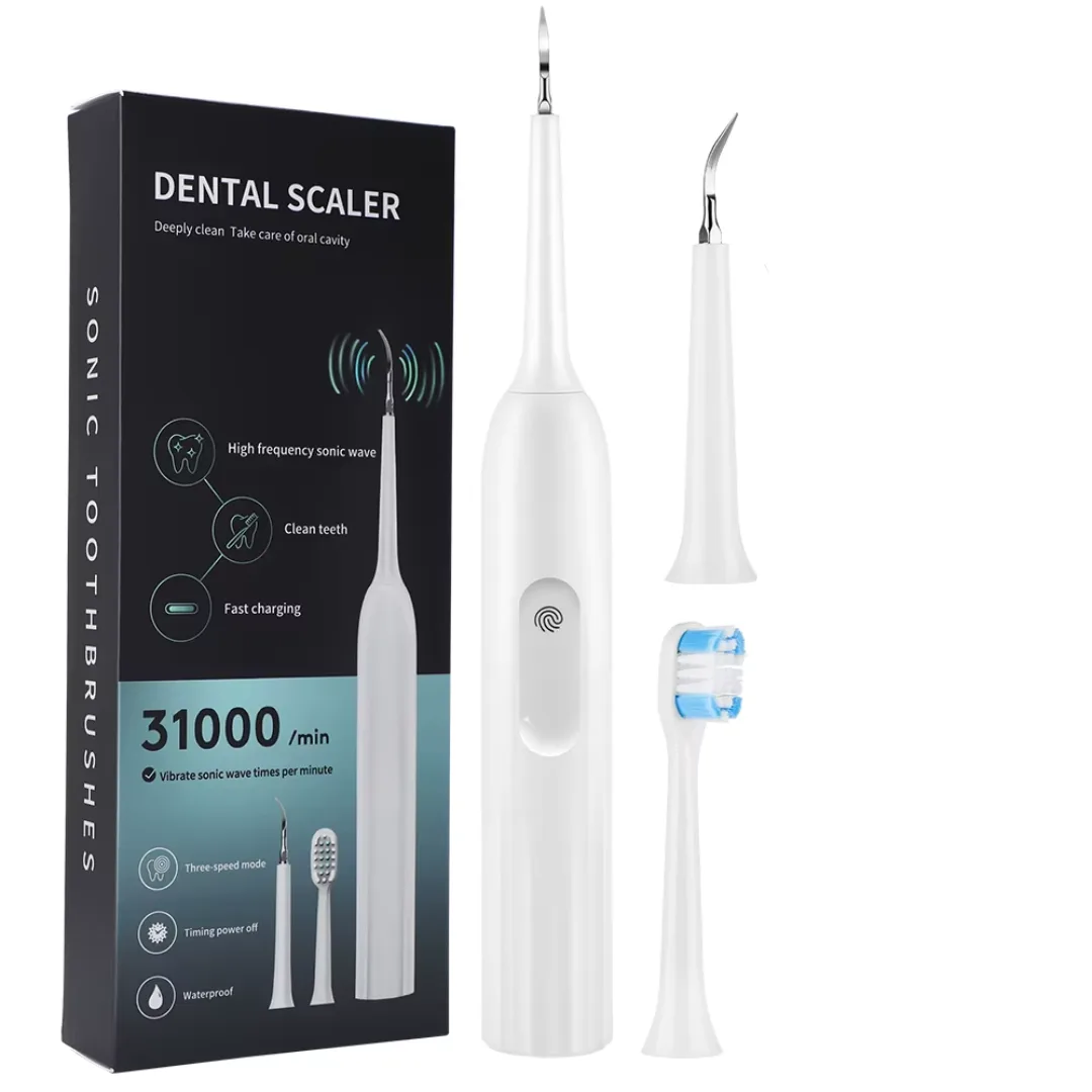 Electric Teeth Cleaner 2 in 1 Electric Teeth with Toothbrush Head - Pink