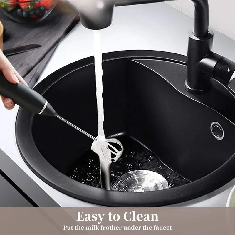 Portable Electric Milk Frothers Rechargeable for Coffee Mixer Cream mixer - White — photo 3