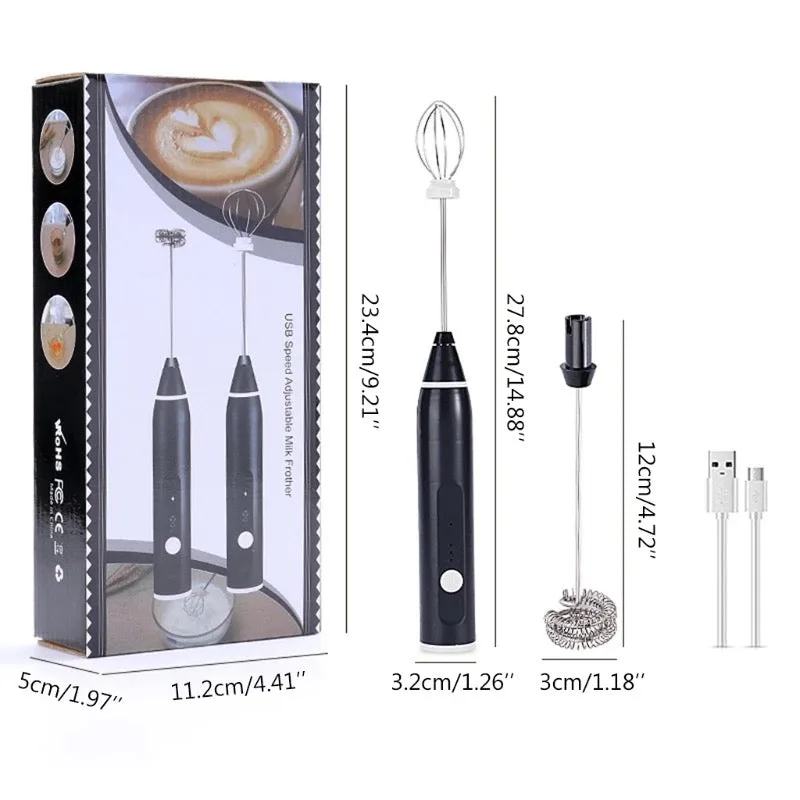 Portable Electric Milk Frothers Rechargeable for Coffee Mixer Cream mixer - White — photo 6