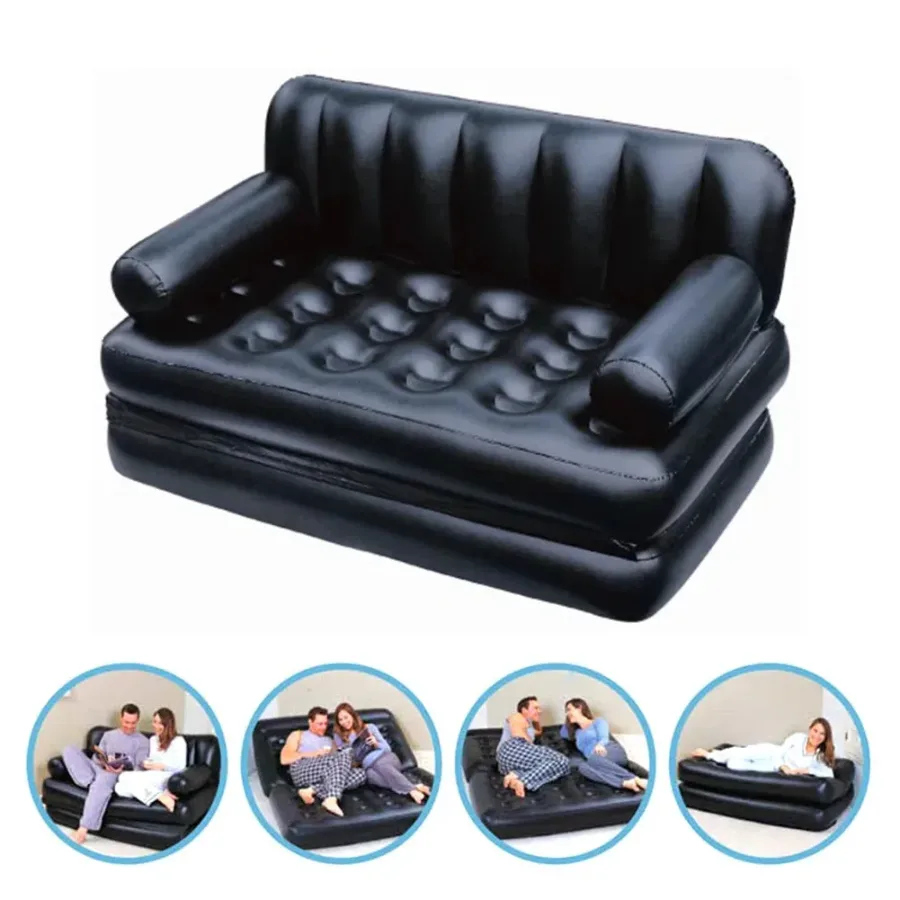 5-In-1 Double Multifunction Inflatable Fashion Air Sofa Queen Double Bed Mattress (L188 x W152 x H64)cm β photo 2