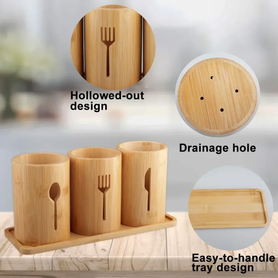 Bamboo Organiser Multi-Slot Utensil — photo 6