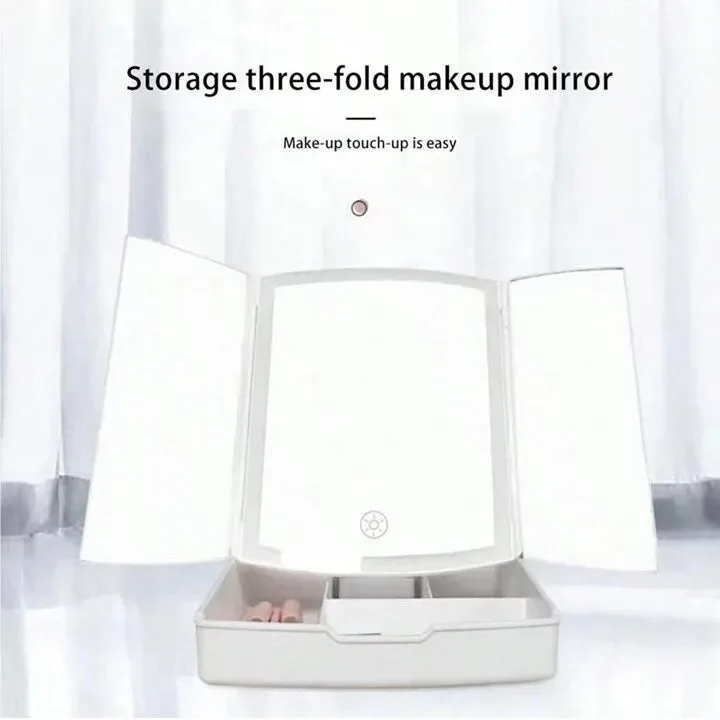 My Fold Away Vanity Mirror With Led & Makeup Storage β photo 2