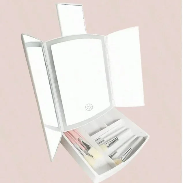 My Fold Away Vanity Mirror With Led & Makeup Storage β photo 4