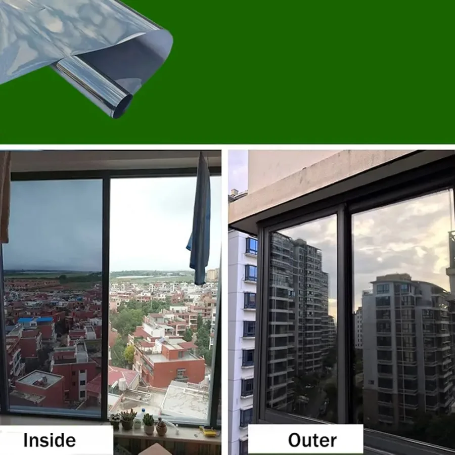 Privacy Window Film Glass Roll Film Sunscreen Glass Sticker Self Adhesive Heat Control 90x100cm β photo 4