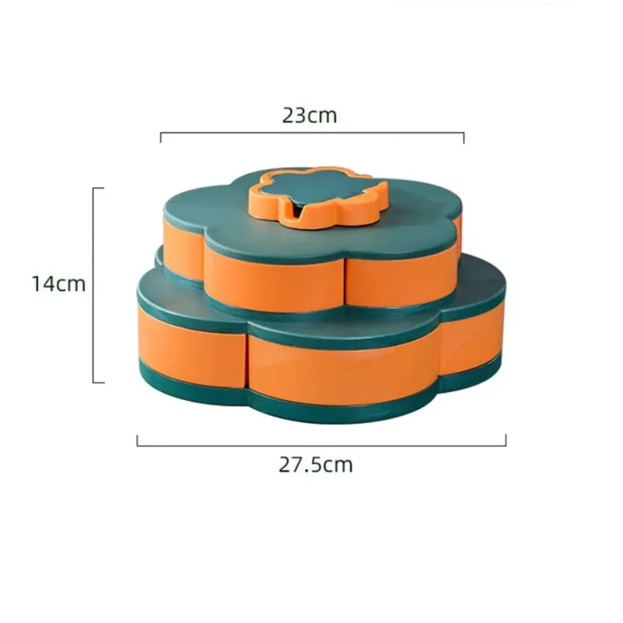 Double Deck Rotating Snack Tray Flower Shape — photo 5