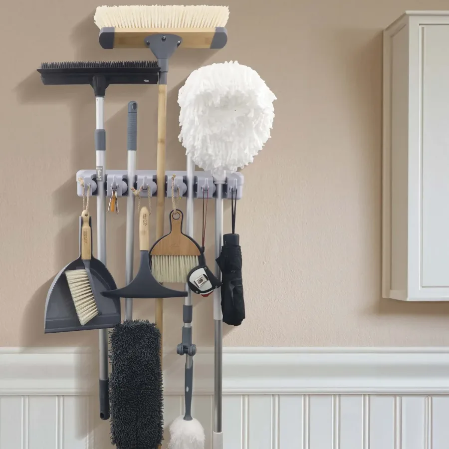 Broom and Mop Holder with 5 Compartments β photo 3
