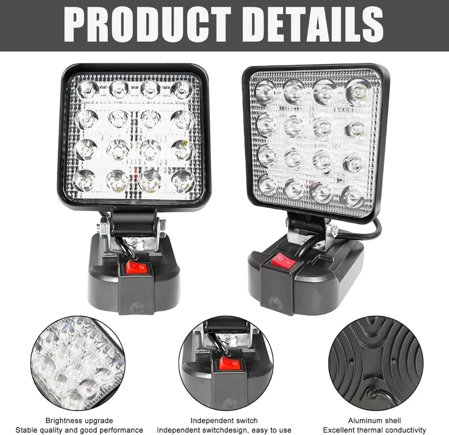 LED Work Light Battery Portable - Lamp Multifunctional Spotlight Torch — photo 5