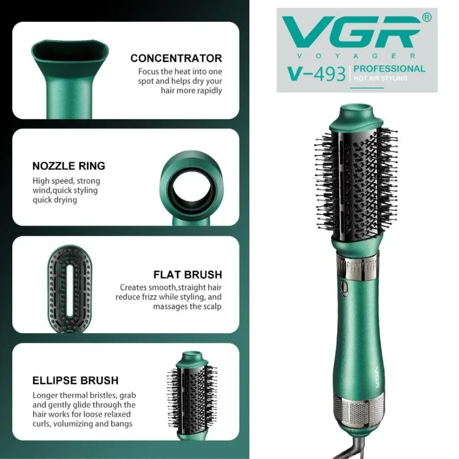 VGR V493 (4 In 1 ) Hot Air Styler For Women β photo 2
