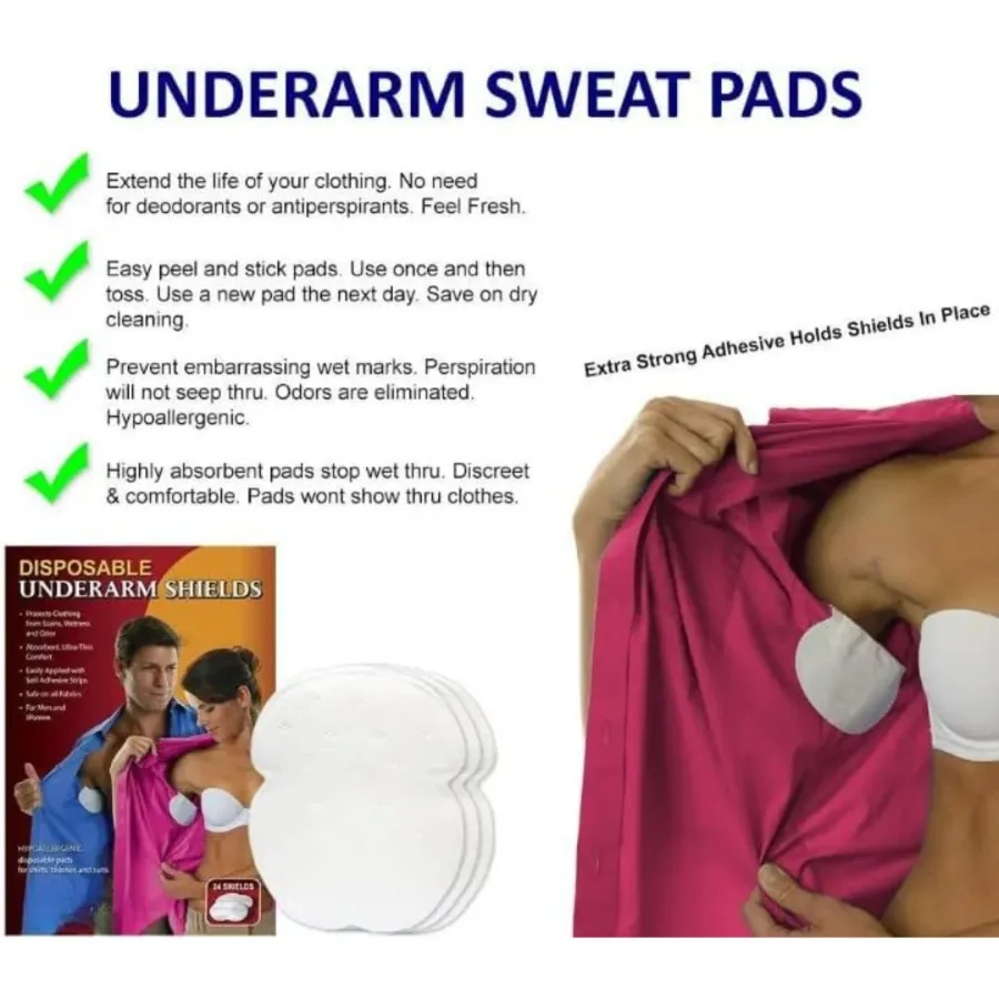 Disposable Underarm Sweat Pads, Odor-Blocking Protection β photo 2