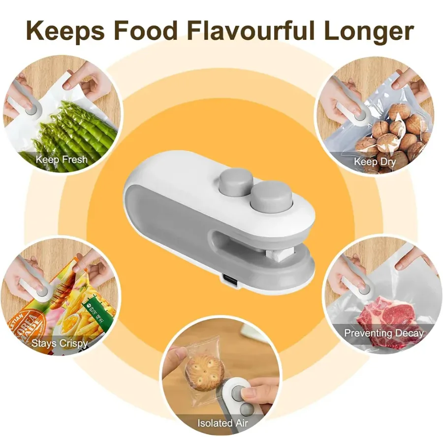 Mini Bag Hand Sealer Rechargeable For Plastic Bags — photo 3