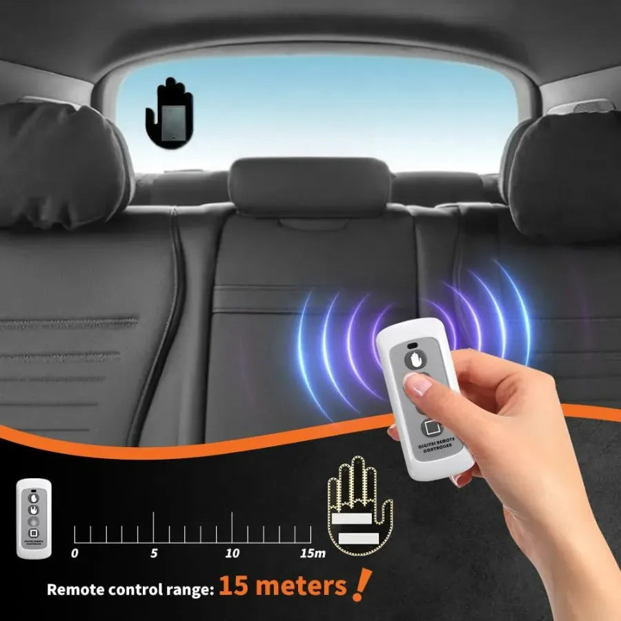LED Hand Signal Car 3 Modes Middle Finger for Car Rear Window Road With Remote Control β photo 4
