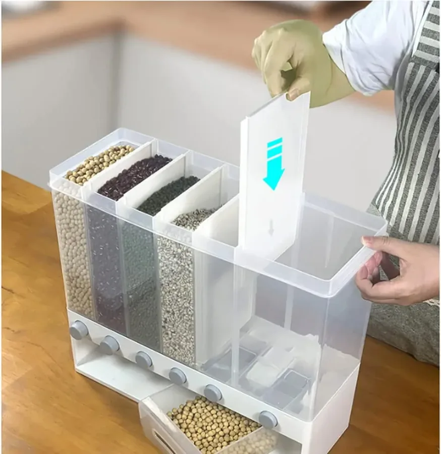 Multifunctional Household Food Storage Rice Bucket Dispenser — photo 4