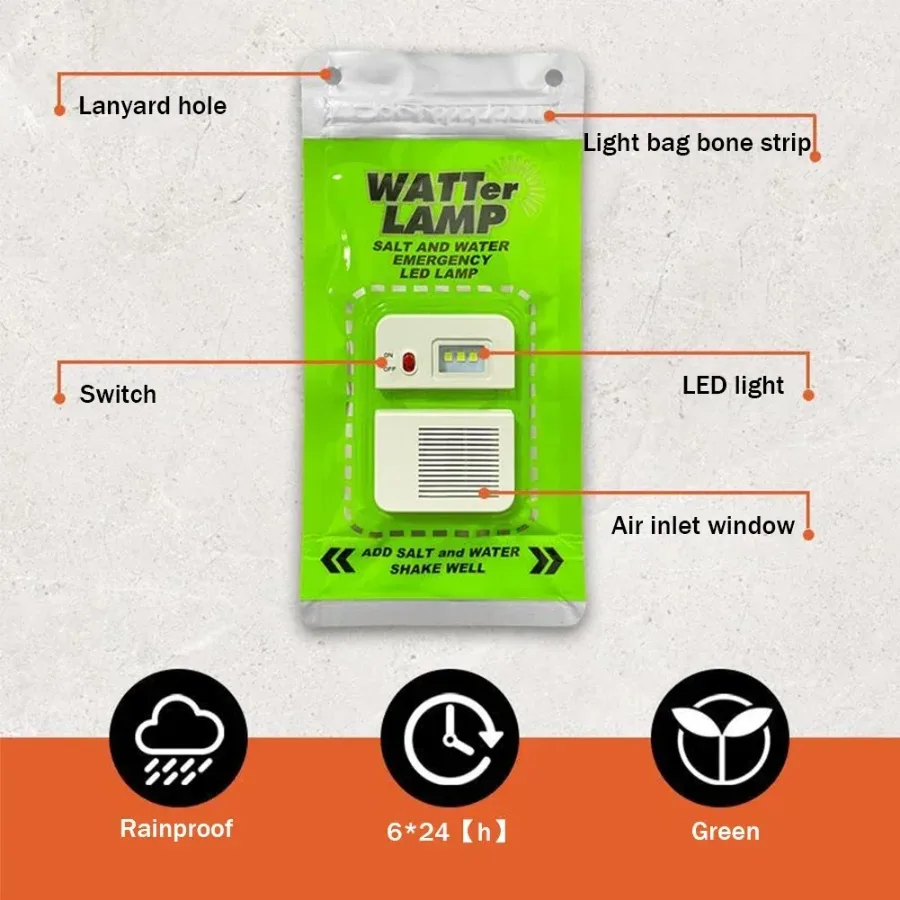 Portable Salt Water LED Lamp for Camping, Hiking & Emergencies. — photo 5