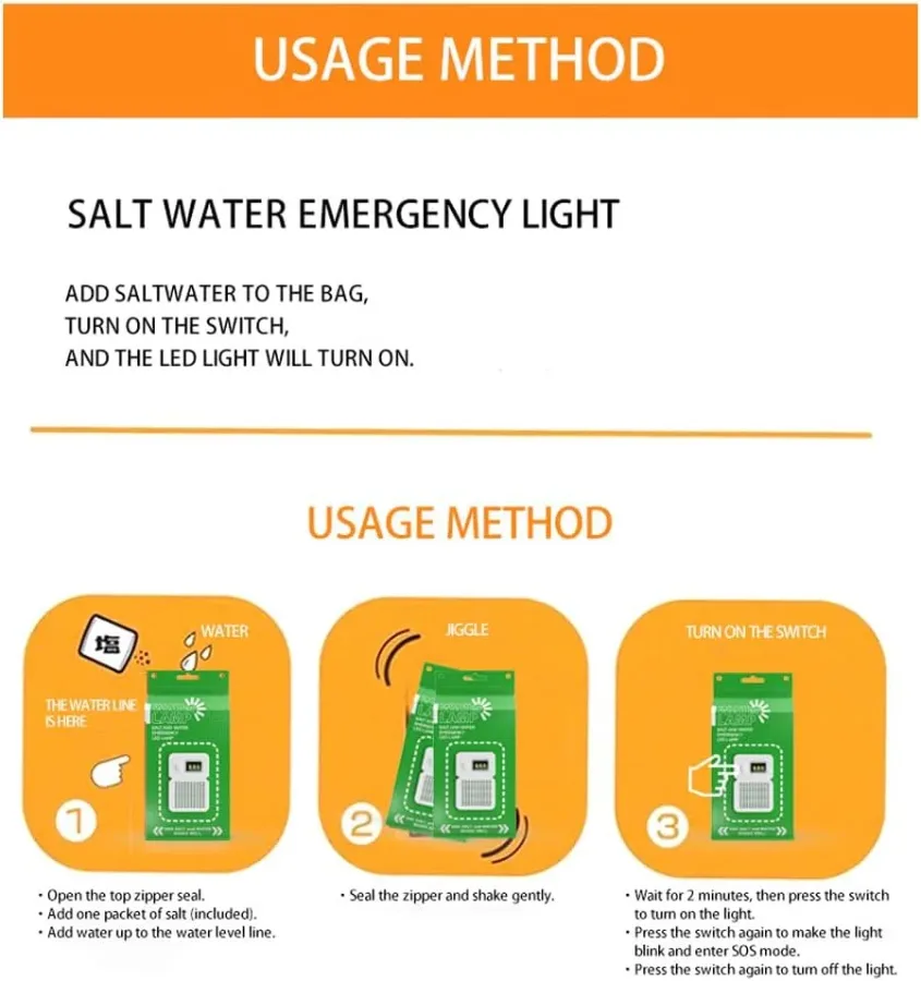 Portable Salt Water LED Lamp for Camping, Hiking & Emergencies. — photo 10