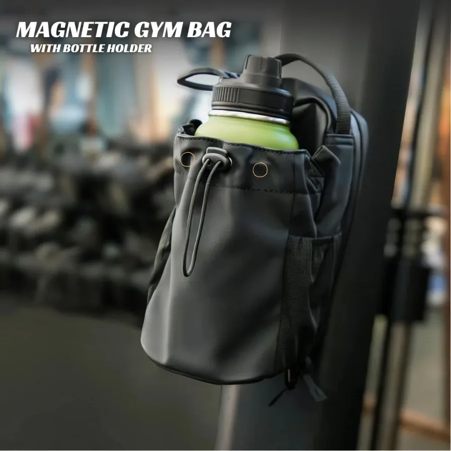 Magnetic Gym Bag With Water Bottle Holder