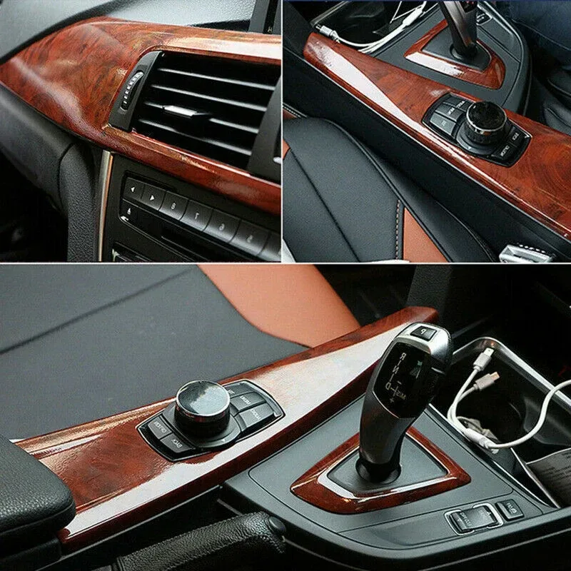 High Gloss Car Sticker Waterproof Car Interior Adhesive Wood Grain Film — photo 3