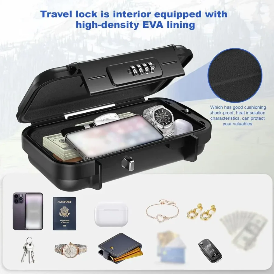 Portable Safe Box with Code, Waterproof & Anti-Theft for Beach with Wire Rope — photo 3