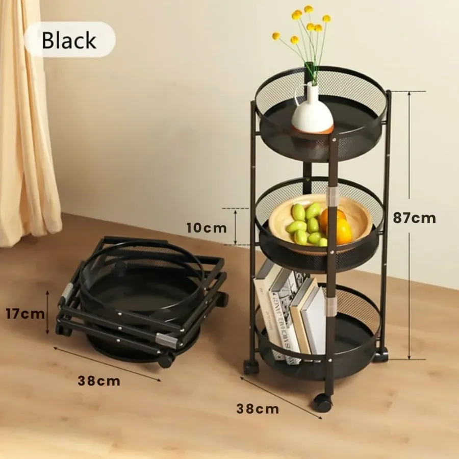 3 Layer Rolling Foldable Cart β photo 6