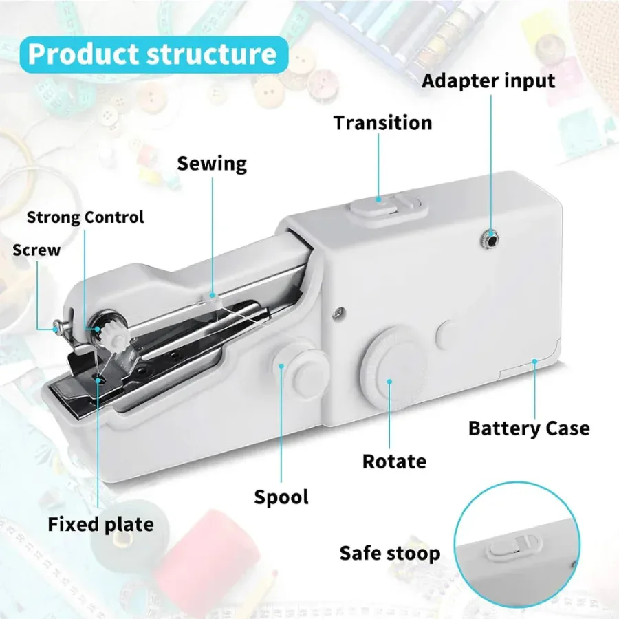 Mini Handheld Sewing Machine Portable Electric — photo 2