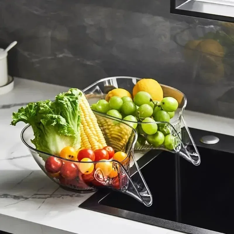 Basket Bowl Multifunctional Vegetable Washing Fruit Dry Wet Separation Kitchen Tool — photo 2