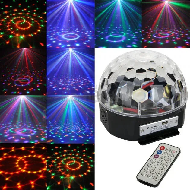 Bluetooth MP3 LED Disco Light Crystal Magic Ball Rotating Stage Lamp — photo 2